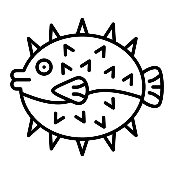 stock vector Puffer Fish Icon, Simple Black And White Vector Illustration