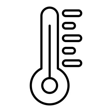 Sıcaklık Simgesi, Basit Siyah ve Beyaz Vektör İllüstrasyonu