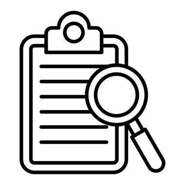 Simge Gözden Geçir, Basit Siyah ve Beyaz Vektör İllüstrasyonu