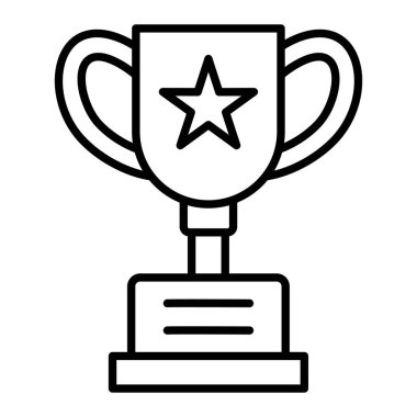 Ödül Simgesi, Basit Siyah ve Beyaz Vektör İllüstrasyonu