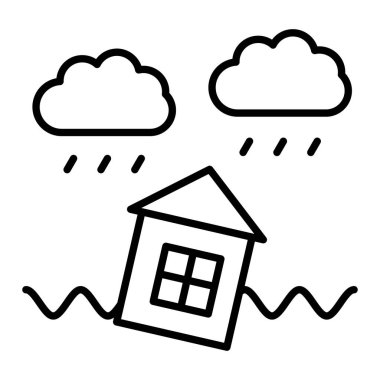 Sel Simgesi, Basit Siyah ve Beyaz Vektör İllüstrasyonu