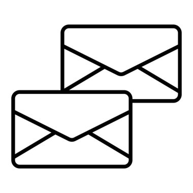 E- posta Simgesi, Basit Siyah ve Beyaz Vektör İllüstrasyonu