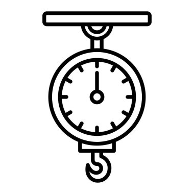 Asma Ölçekli Simge, Basit Siyah ve Beyaz Vektör İllüstrasyonu