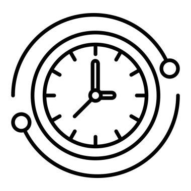 Bekle Simge, Basit Siyah ve Beyaz Vektör İllüstrasyonu