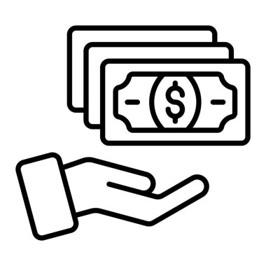 Teklif satırı simgesi, Basit Siyah ve Beyaz Vektör İllüstrasyonu