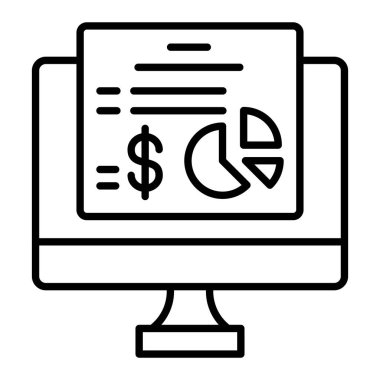 Fikir çizgisi simgesi, Basit Siyah ve Beyaz Vektör İllüstrasyonu