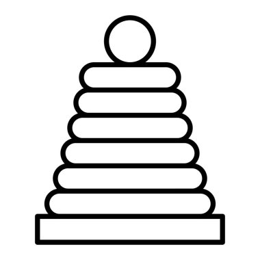 Yığın Simgesi, Basit Siyah ve Beyaz Vektör İllüstrasyonu