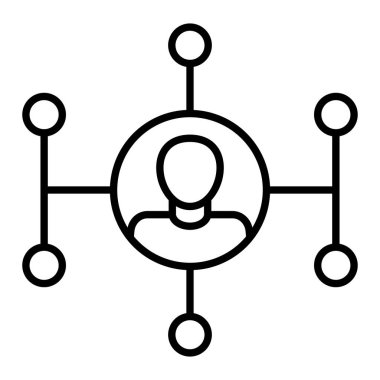 Ağ çizgisi simgesi, Basit Siyah ve Beyaz Vektör İllüstrasyonu