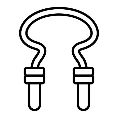 Atlama İpi simgesi, Basit Siyah ve Beyaz Vektör İllüstrasyonu