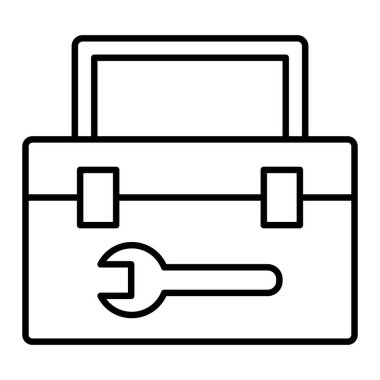 Araç Kutusu Simgesi, Basit Siyah ve Beyaz Vektör İllüstrasyonu