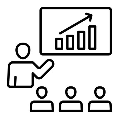 Koçluk çizgisi simgesi, Basit Siyah ve Beyaz Vektör İllüstrasyonu