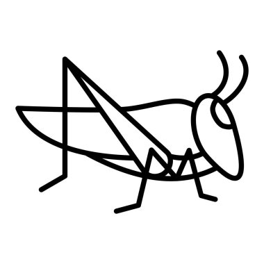 Çekirge Simgesi, Basit Siyah ve Beyaz Vektör İllüstrasyonu