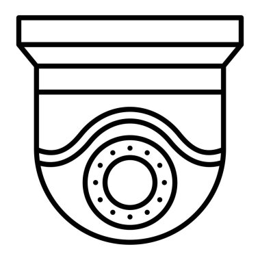 Kamera Simgesi, Basit Siyah ve Beyaz Vektör İllüstrasyonu