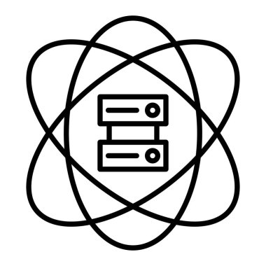 Veri Bilimi Simgesi, Basit Siyah ve Beyaz Vektör İllüstrasyonu