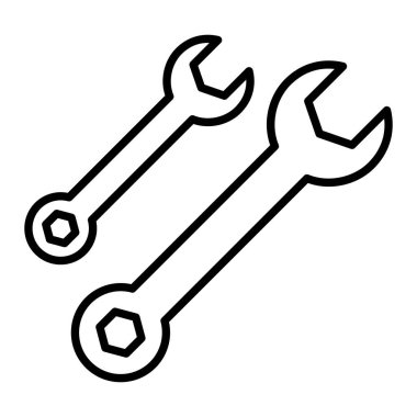 Anahtar çizgisi simgesi, Basit Siyah ve Beyaz Vektör İllüstrasyonu