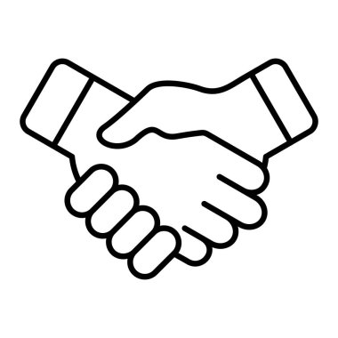 Anlaşma Simgesi, Basit Siyah ve Beyaz Vektör İllüstrasyonu