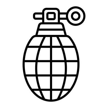 Bomba Simgesi, Basit Siyah ve Beyaz Vektör İllüstrasyonu