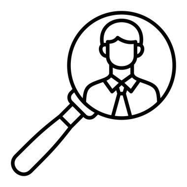 İşe Alma Simgesi, Basit Siyah ve Beyaz Vektör İllüstrasyonu