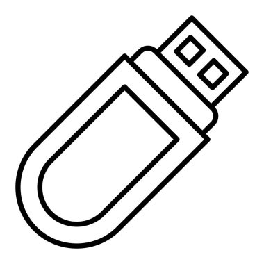 Kart Okuyucu Simgesi, Basit Siyah ve Beyaz Vektör İllüstrasyonu