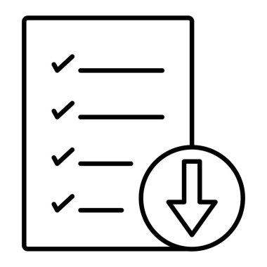 Dosya Simgesi İndir, Basit Siyah ve Beyaz Vektör İllüstrasyonu