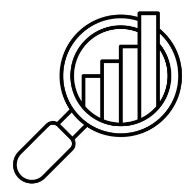 Analitik Simge, Basit Siyah ve Beyaz Vektör İllüstrasyonu