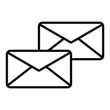 E- posta Simgesi, Basit Siyah ve Beyaz Vektör İllüstrasyonu