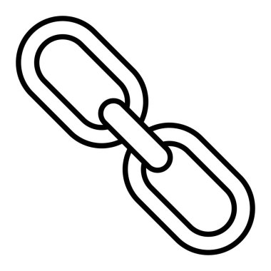 Bağlantı Simgesi, Basit Siyah ve Beyaz Vektör İllüstrasyonu