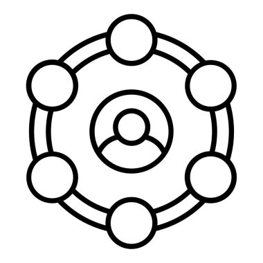 İlişkiler çizgisi simgesi, Basit Siyah ve Beyaz Vektör İllüstrasyonu