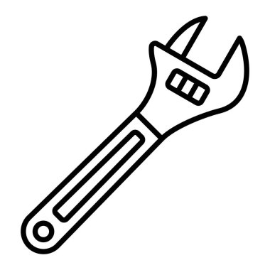 Ayarlanabilir anahtar çizgisi simgesi, Basit Siyah ve Beyaz Vektör İllüstrasyonu