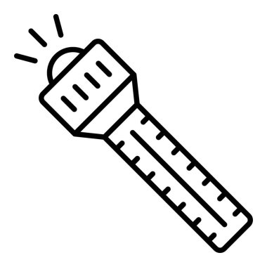 Meşale çizgisi simgesi, Basit Siyah ve Beyaz Vektör İllüstrasyonu