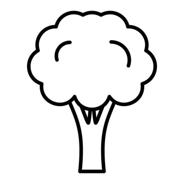 Ağaç Simgesi, Basit Siyah ve Beyaz Vektör İllüstrasyonu