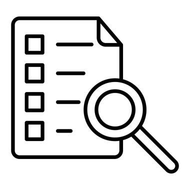 Soruşturma Simgesi, Basit Siyah ve Beyaz Vektör İllüstrasyonu