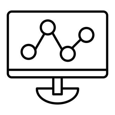 Web Analitik Simgesi, Basit Siyah ve Beyaz Vektör İllüstrasyonu