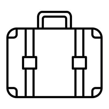 Bavul Simgesi, Basit Siyah ve Beyaz Vektör İllüstrasyonu