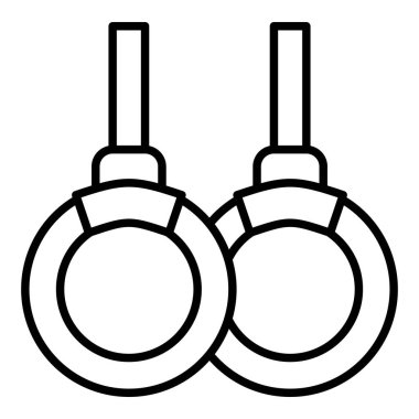 Halka Simgesi, Basit Siyah ve Beyaz Vektör İllüstrasyonu