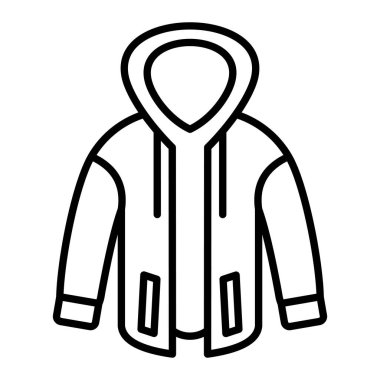 Kapüşonlu Simge, Basit Siyah ve Beyaz Vektör İllüstrasyonu