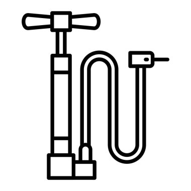Hava Pompası Simgesi, Basit Siyah ve Beyaz Vektör İllüstrasyonu
