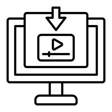 Satır simgesi indir, Basit Siyah ve Beyaz Vektör İllüstrasyonu