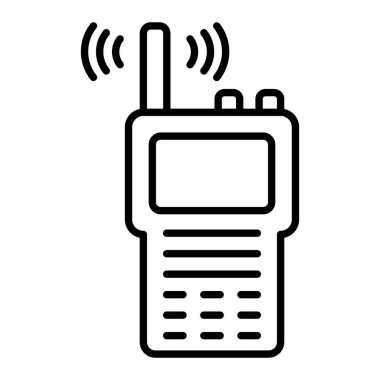 Telsiz hattı simgesi, Basit Siyah ve Beyaz Vektör İllüstrasyonu