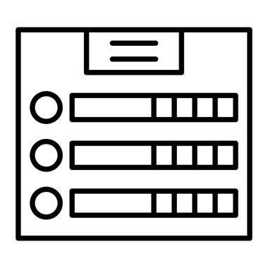 Sıralama Simgesi, Basit Siyah ve Beyaz Vektör İllüstrasyonu