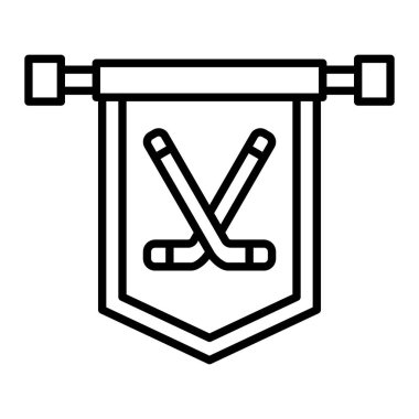 Sancak Simgesi, Basit Siyah ve Beyaz Vektör İllüstrasyonu