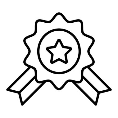 ödül çizgisi simgesi, basit siyah beyaz vektör illüstrasyonu