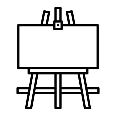 Easel Simgesi, Basit Siyah ve Beyaz Vektör İllüstrasyonu