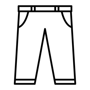 Pantolon Simgesi, Basit Siyah ve Beyaz Vektör İllüstrasyonu