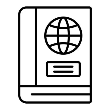 Dünya kitabı Simge, Basit Siyah ve Beyaz Vektör İllüstrasyonu