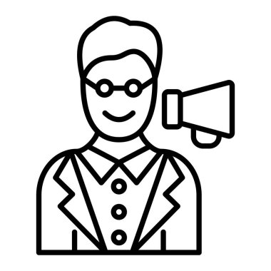 Film Yönetmeni Simgesi, Basit Siyah ve Beyaz Vektör İllüzyonu