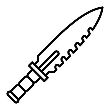 Bıçak Simgesi, Basit Siyah ve Beyaz Vektör İllüstrasyonu