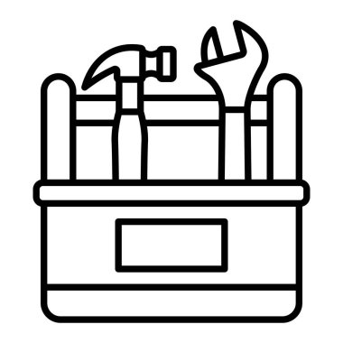 Araç kutusu simgesi, Basit Siyah ve Beyaz Vektör İllüstrasyonu