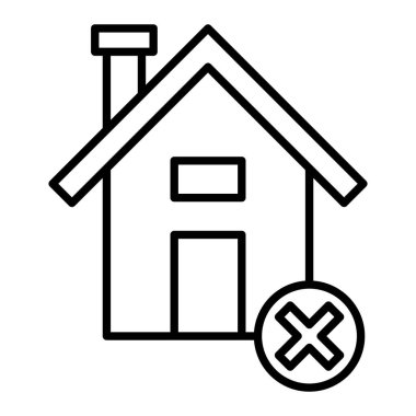 İptal Edilmiş Simge, Basit Siyah ve Beyaz Vektör İllüstrasyonu