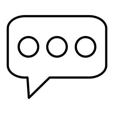 Sohbet Simgesi, Basit Siyah ve Beyaz Vektör İllüstrasyonu